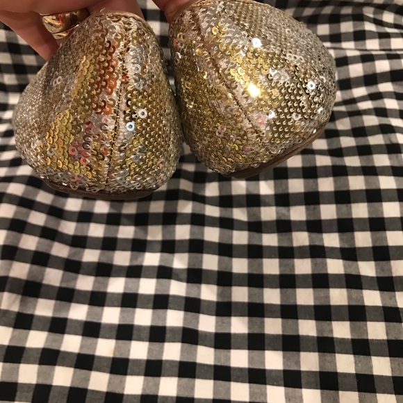 Kate Spade Glitter Gold/Silver Flats. GUC. Sz. 8 - Picture 7 of 9